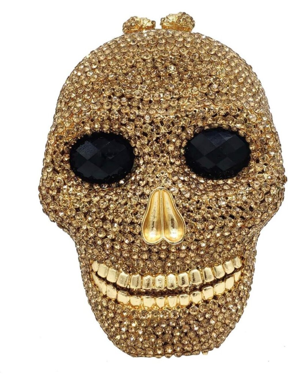Women's Gold Skull Crystal Clutch Purse Rhinestone Evening Handbags Clutch Bag